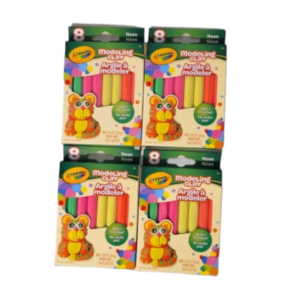 Crayola Molding Clay Neon 8 Color Pack Pack of 4!